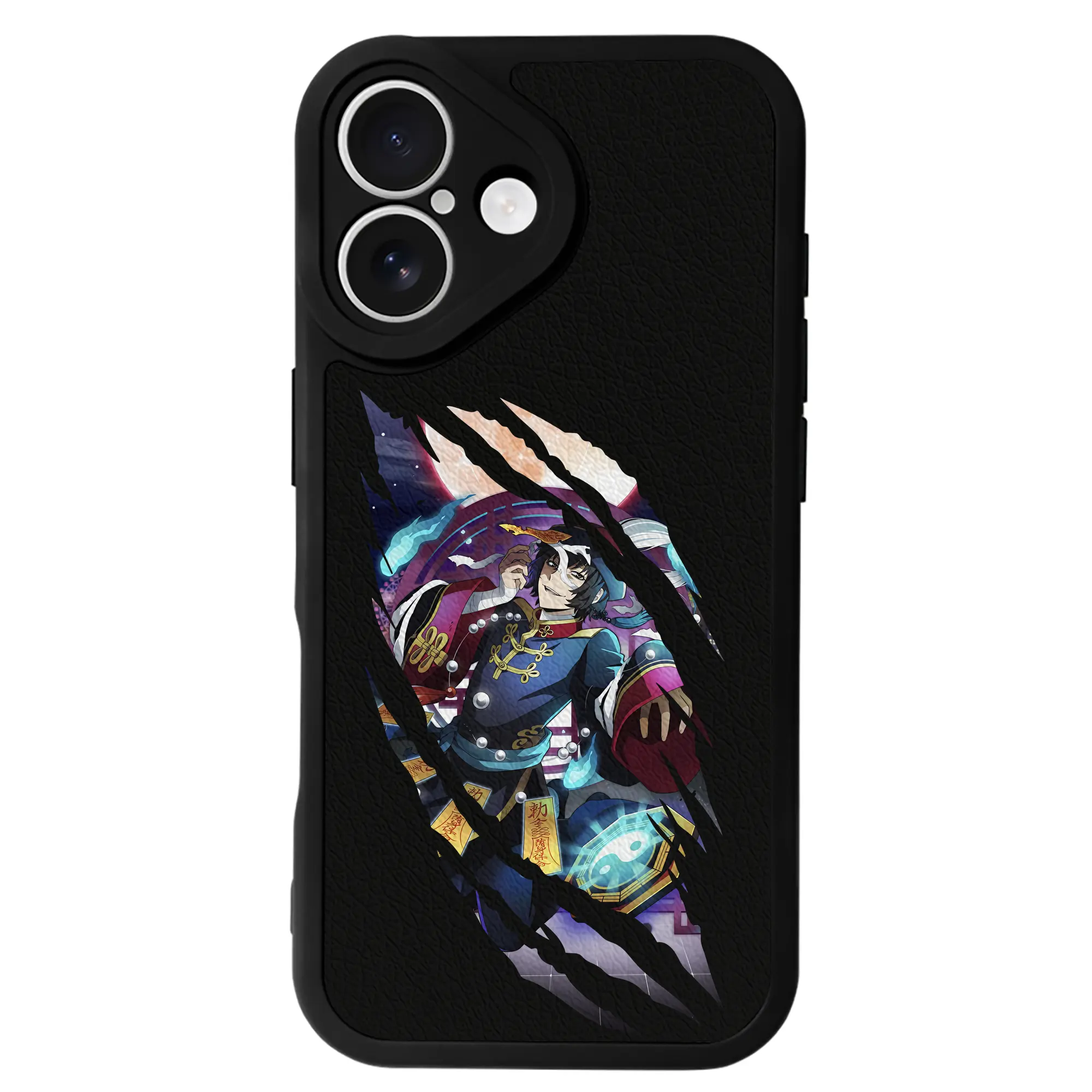 文豪ストレイドッグス グッズ,芥川龍之介 - IPhone 16シリーズ対応 ・ シリコンスマホケース ・ レザー調 ・ 高精度フィット ・ 耐衝撃 ・ ワイヤレス充電対応 ・ 精密カット